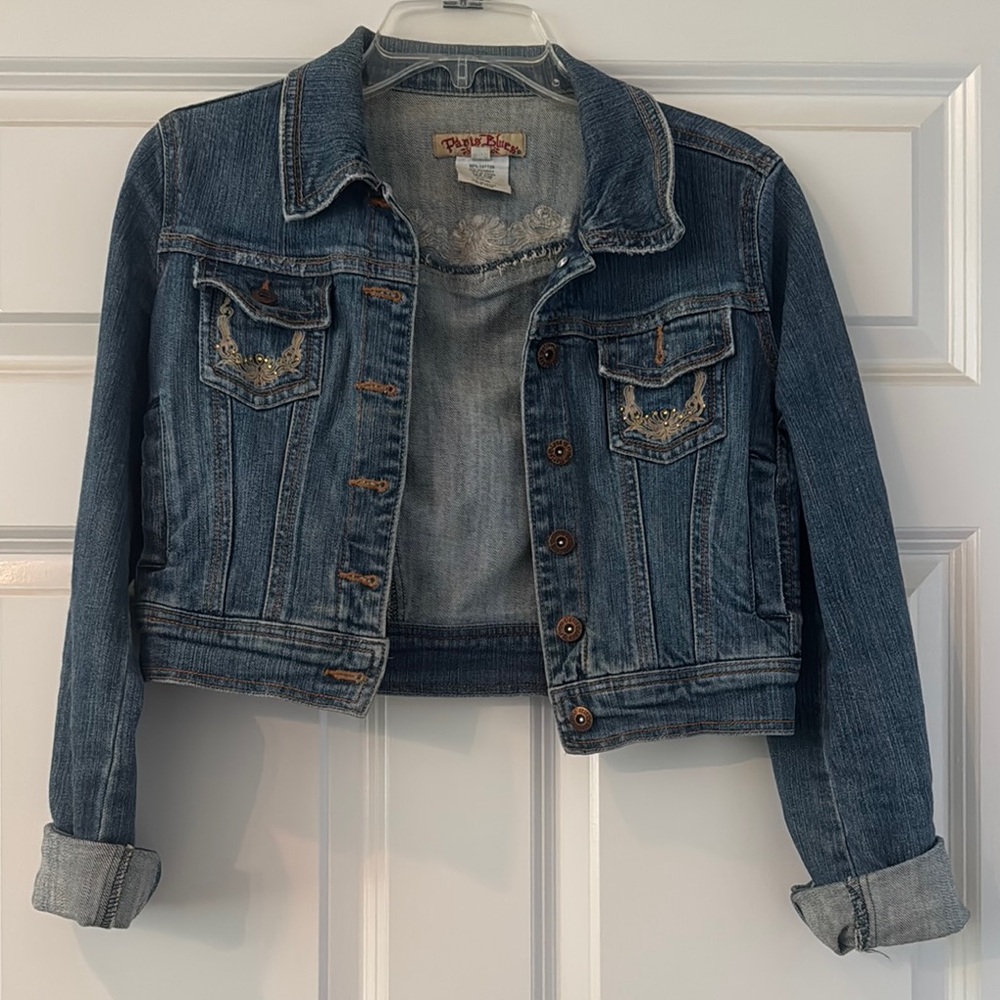 Paris Blues Embroidered Denim Jacket